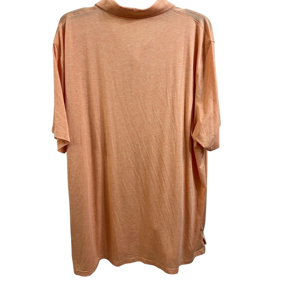 Tasc Performance Mens 2XL Orange Heathered Bamboo Blend Short Sleeve Polo Shirt - Picture 3 of 4